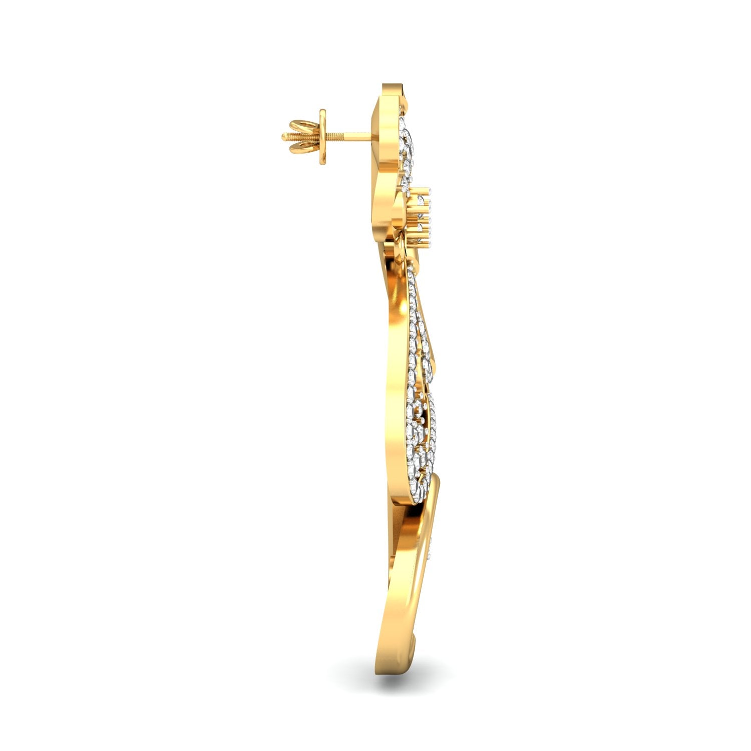 Nidal Jewels | Sculpted Floral Swirl Diamond Danglers